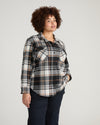 Maine Stretch Flannel Shirt - Black/White Ashton Plaid