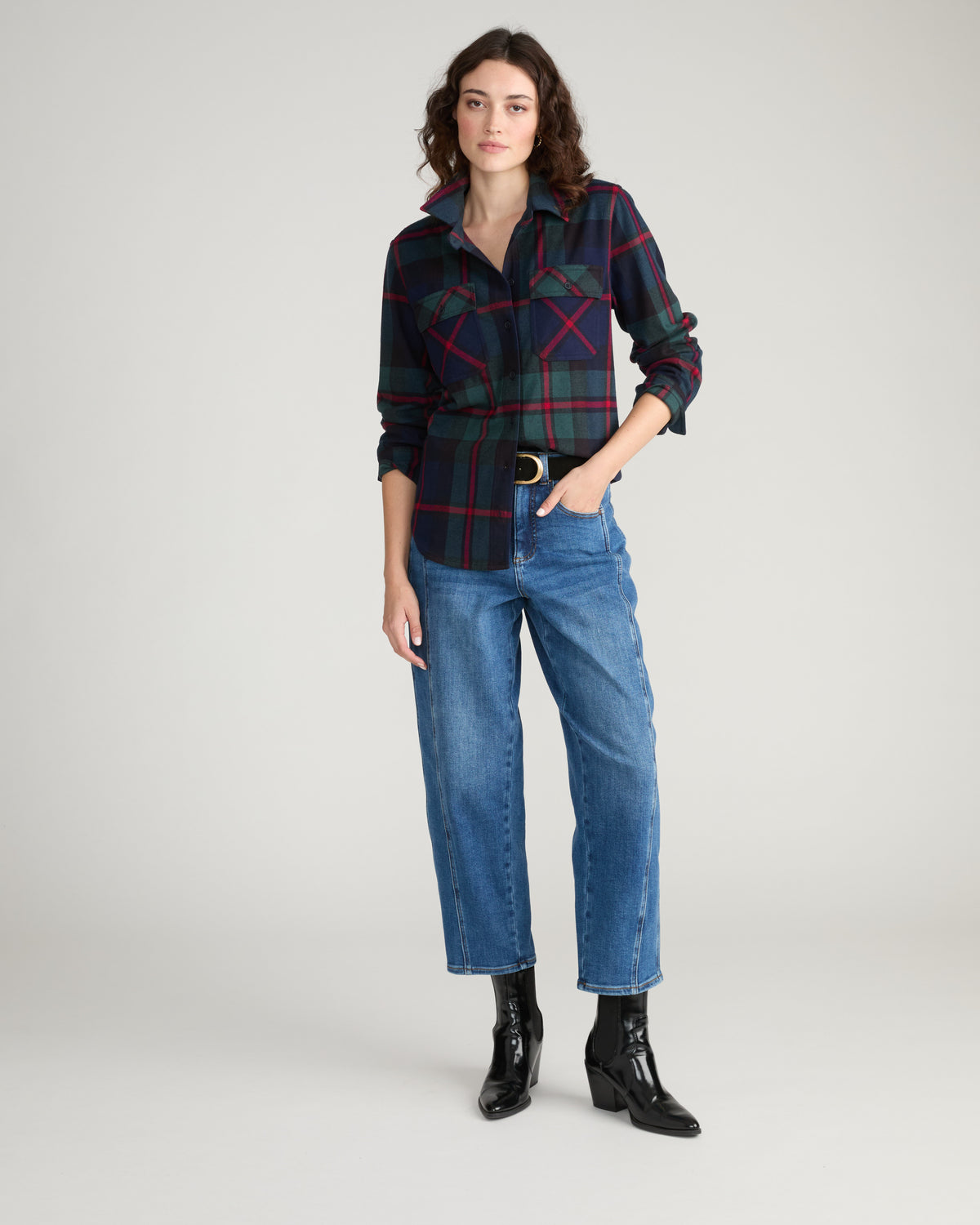 Maine Stretch Flannel Shirt - Bedford Plaid