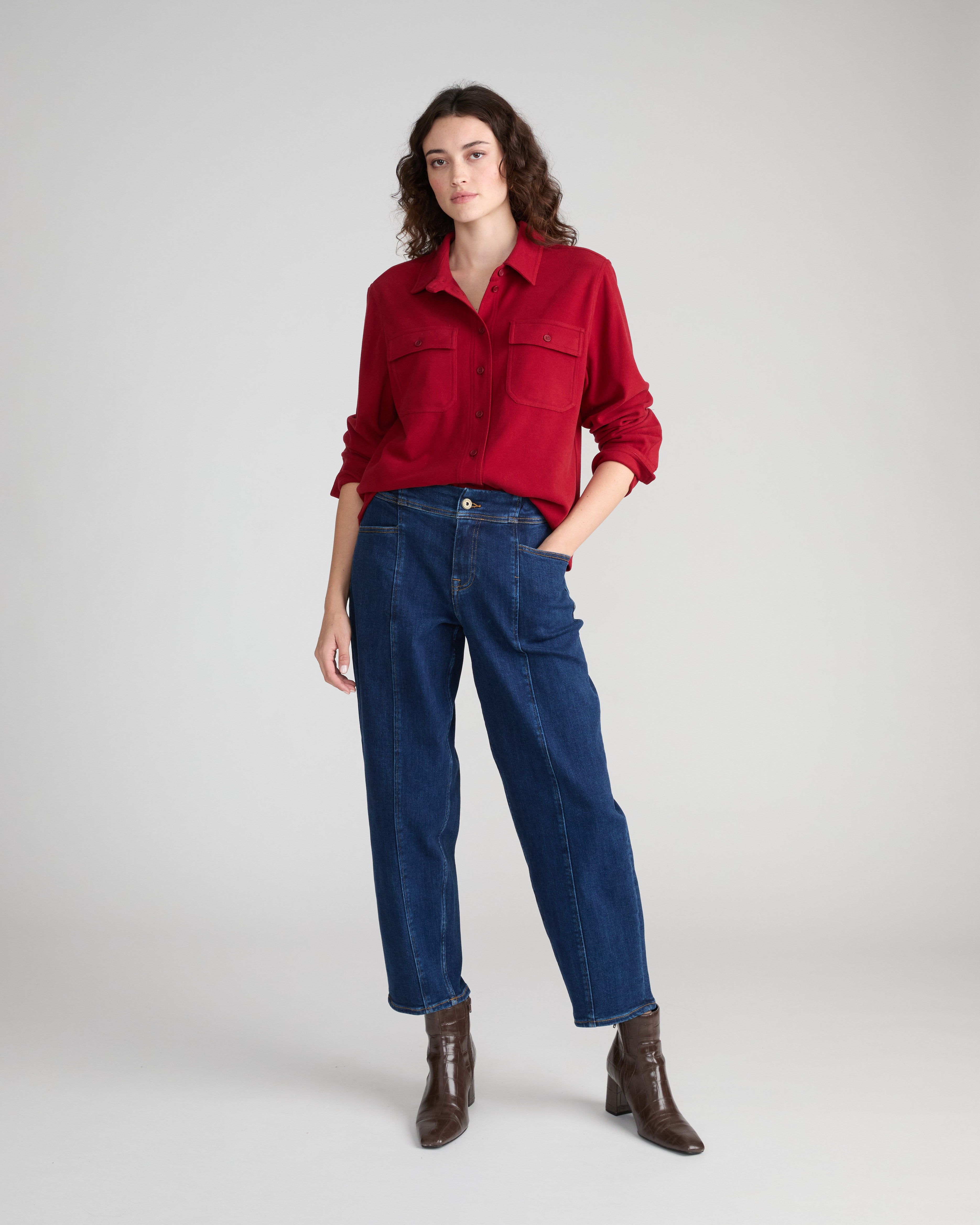 Maine Stretch Flannel Shirt - Autumnal Red