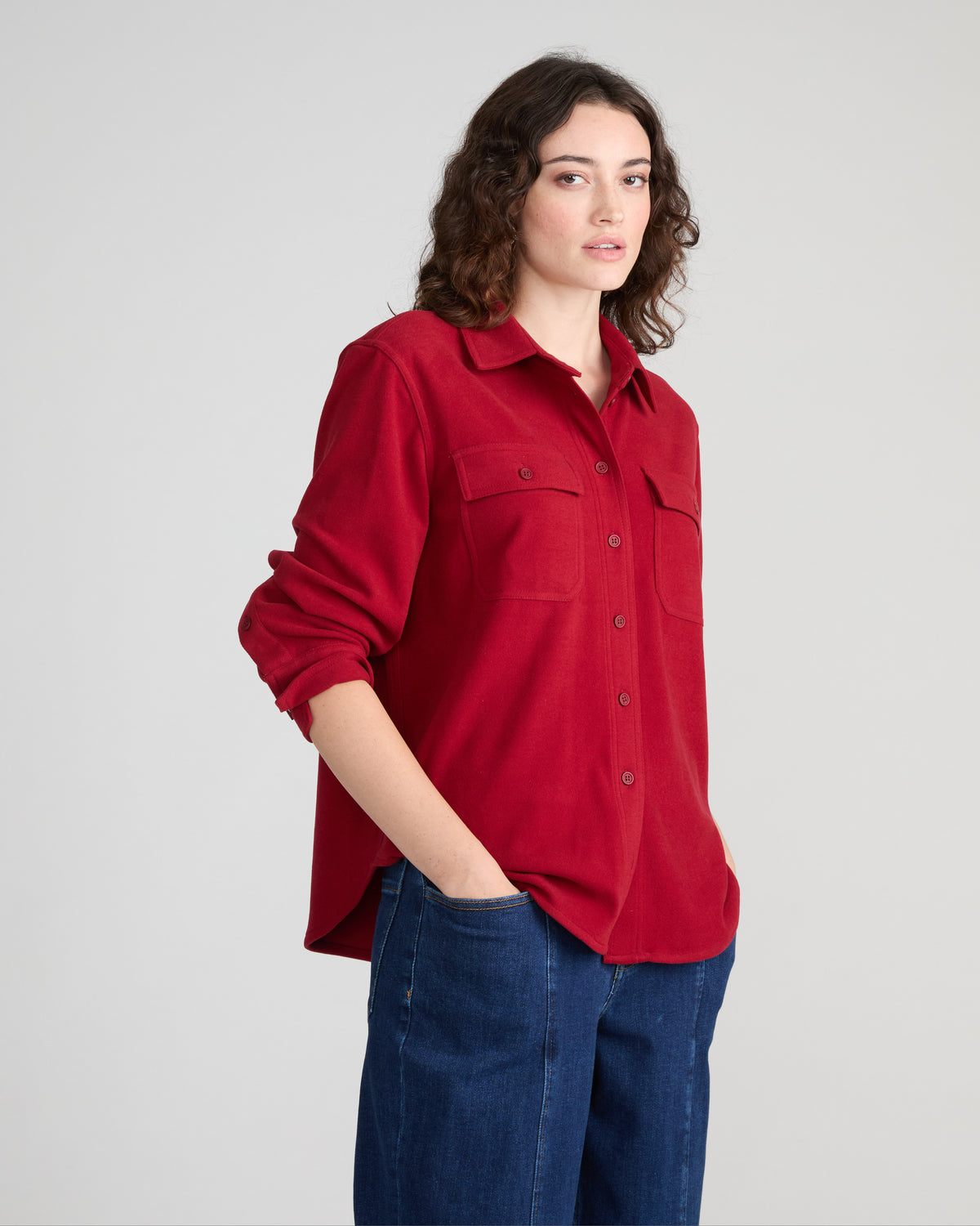 Maine Stretch Flannel Shirt - Autumnal Red
