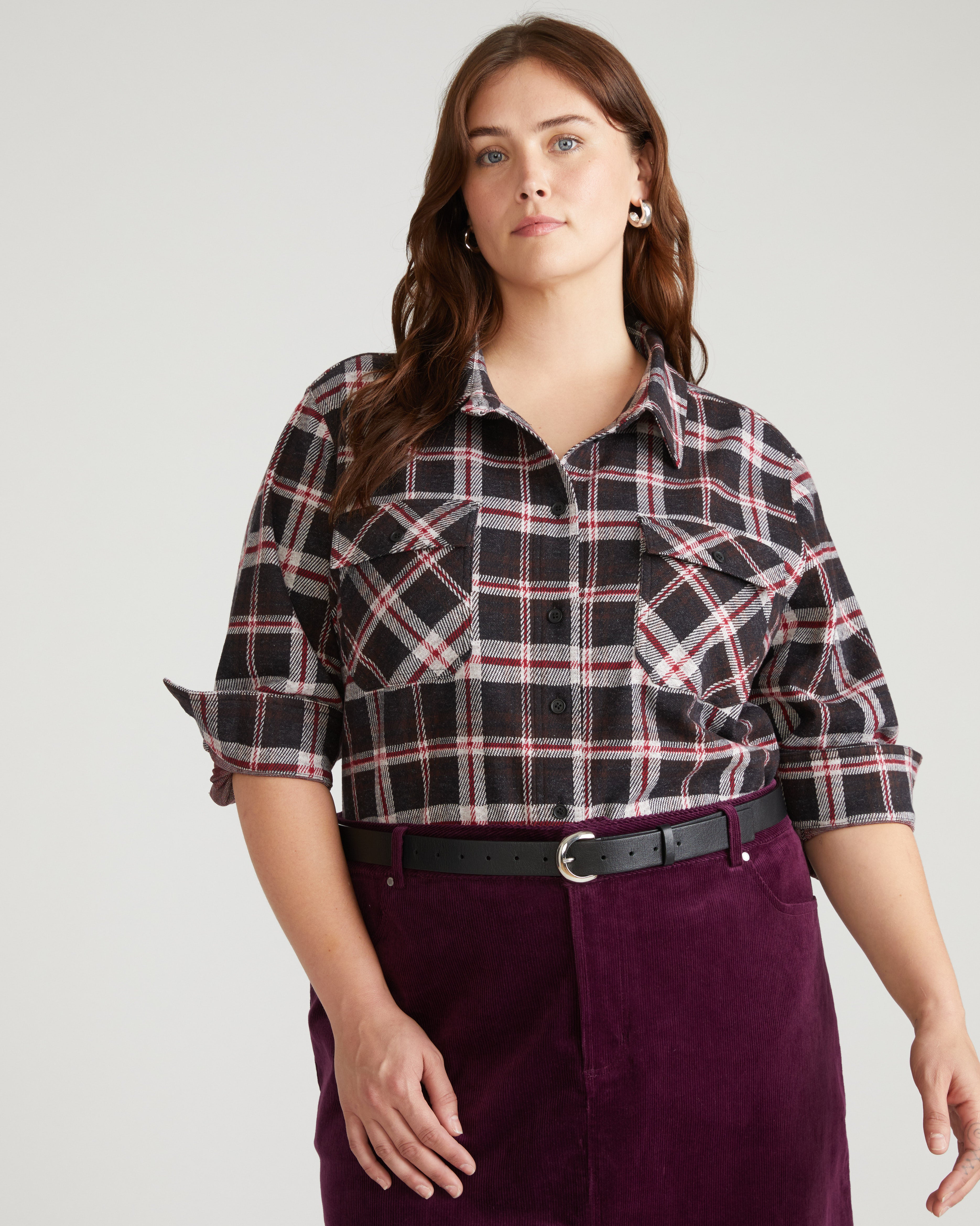 Maine Stretch Flannel Shirt - Poppy Plaid – Universal Standard