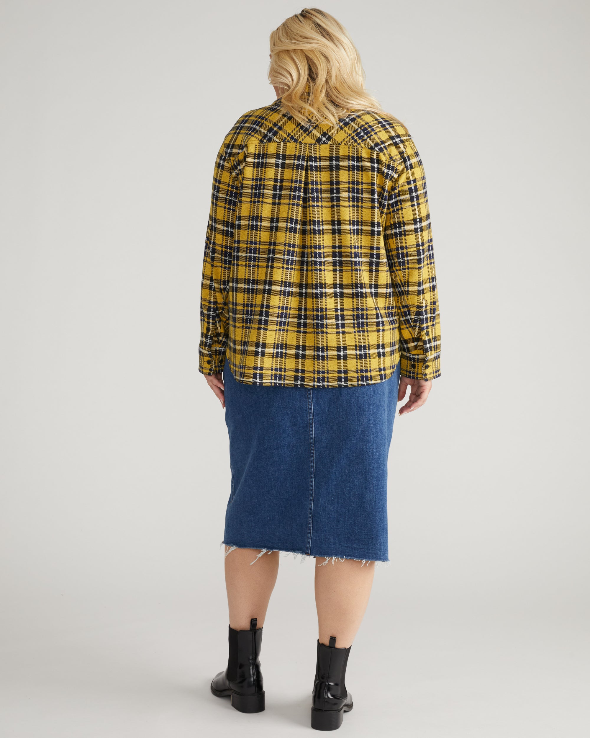 Maine Stretch Flannel Shirt - Chamomile Yellow Plaid Universal Standard Maine Stretch Flannel Shirt - Chamomile Yellow Plaid Universal Standard