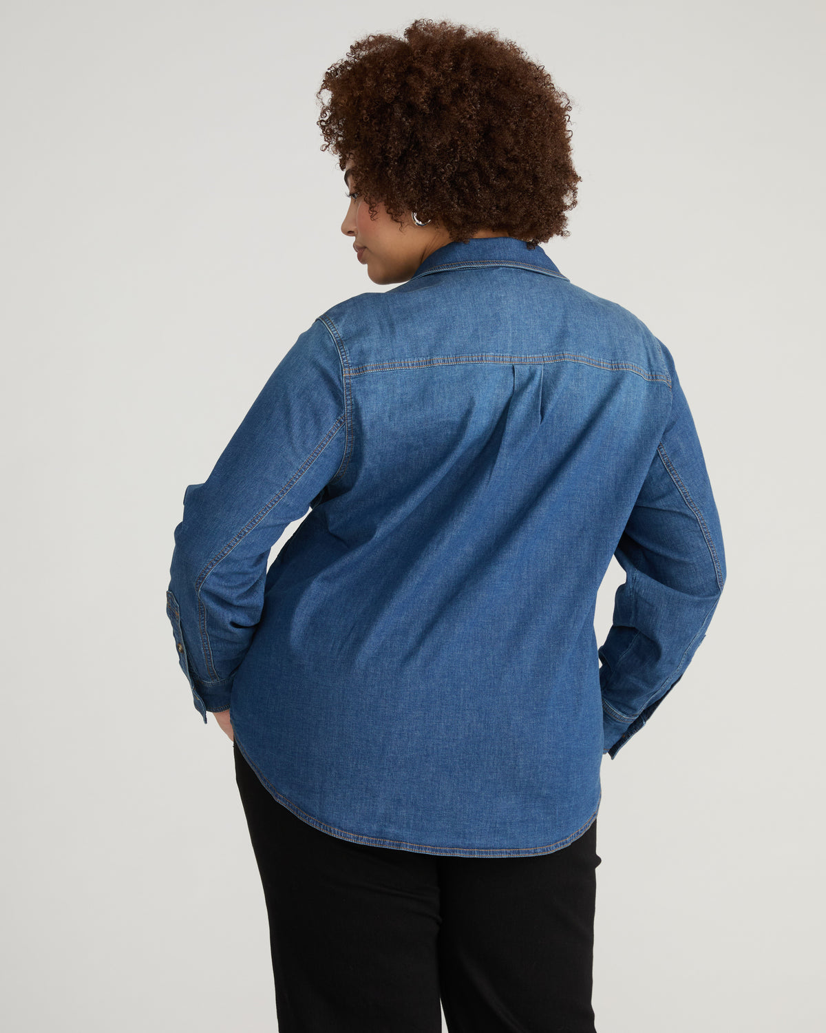 Minimalist Stretch Cotton Chambray Shirt - Woodstock Indigo