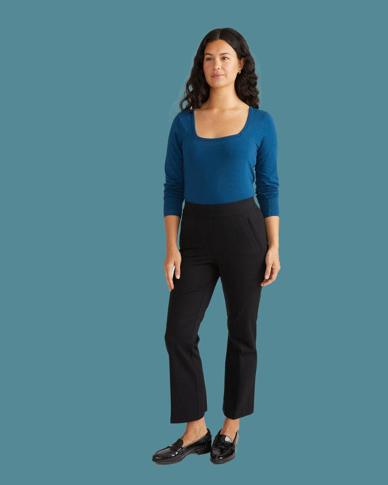 Long Sleeve Square Neck Tee - Deep Teal