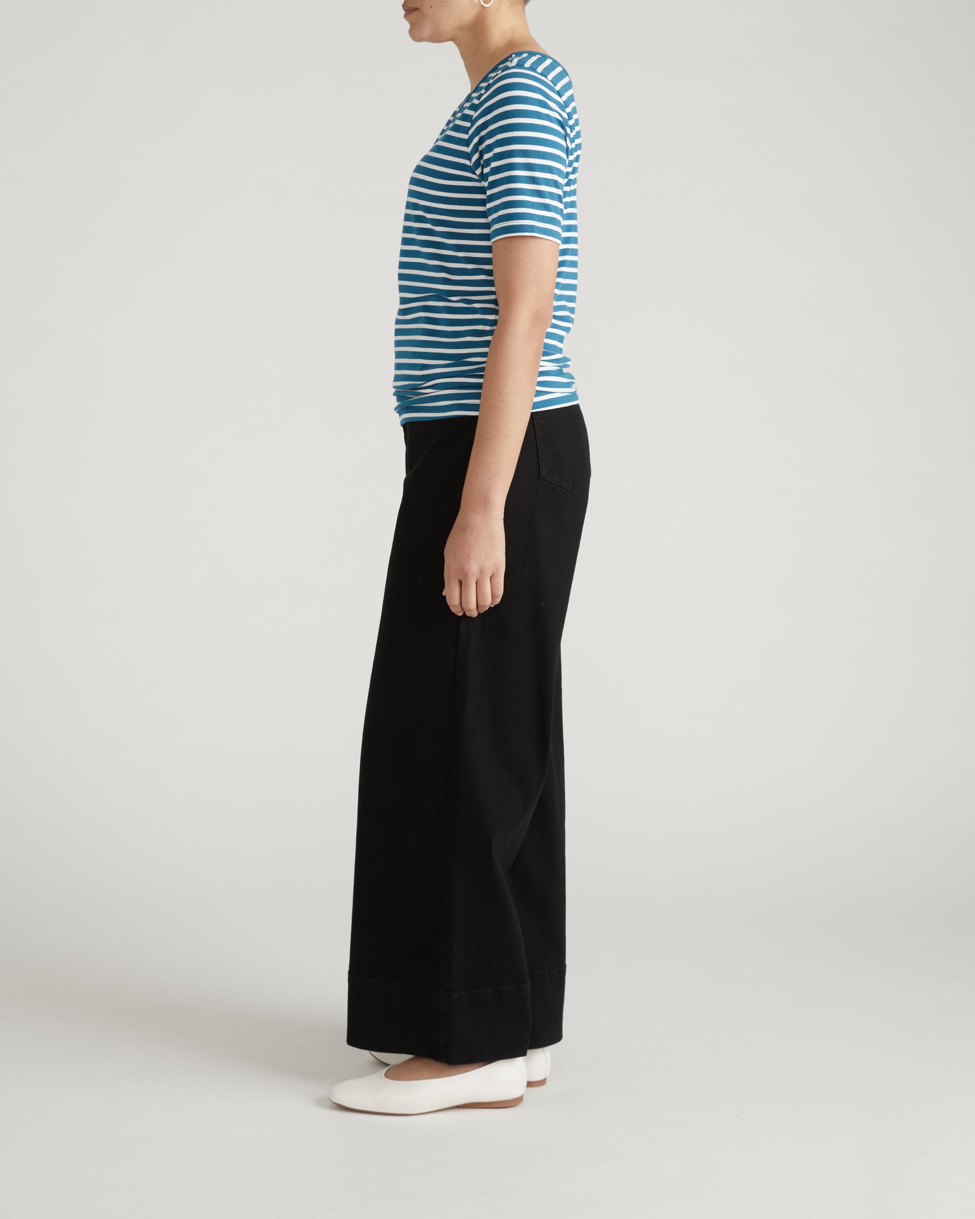 Double V Tee - Ink Blue/White Stripe | Plus Size & Straight Size Women's Fashion | Universal Standard