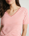Double V Tee - Portrait Pink/White Stripe | Plus Size & Straight Size Women's Fashion | Universal Standard