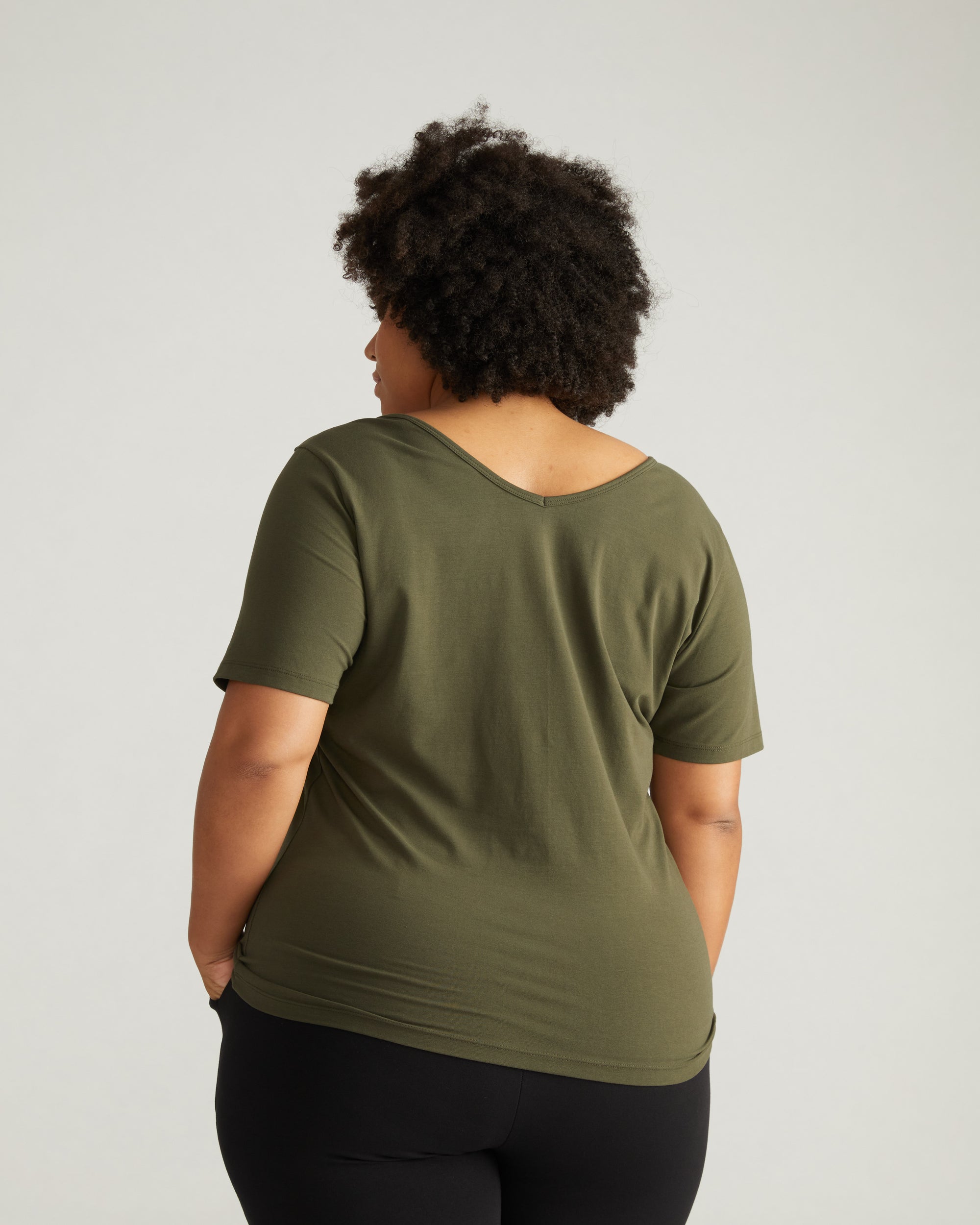 Double V Tee - Nori | Plus Size & Straight Size Women's Fashion | Universal Standard