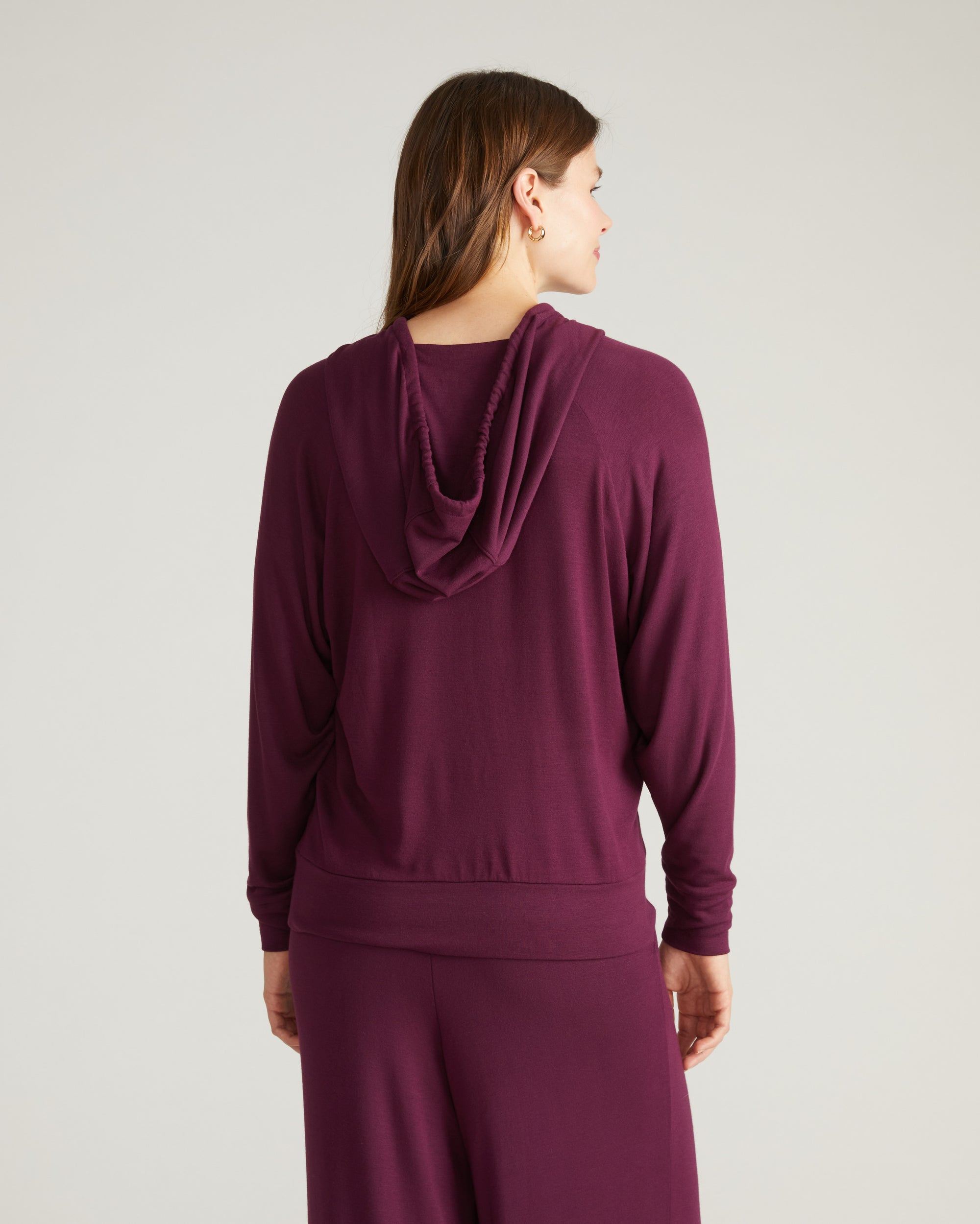 TravelKnit V Neck Hoodie - Gamay