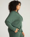 TravelKnit V Neck Hoodie - Conifer