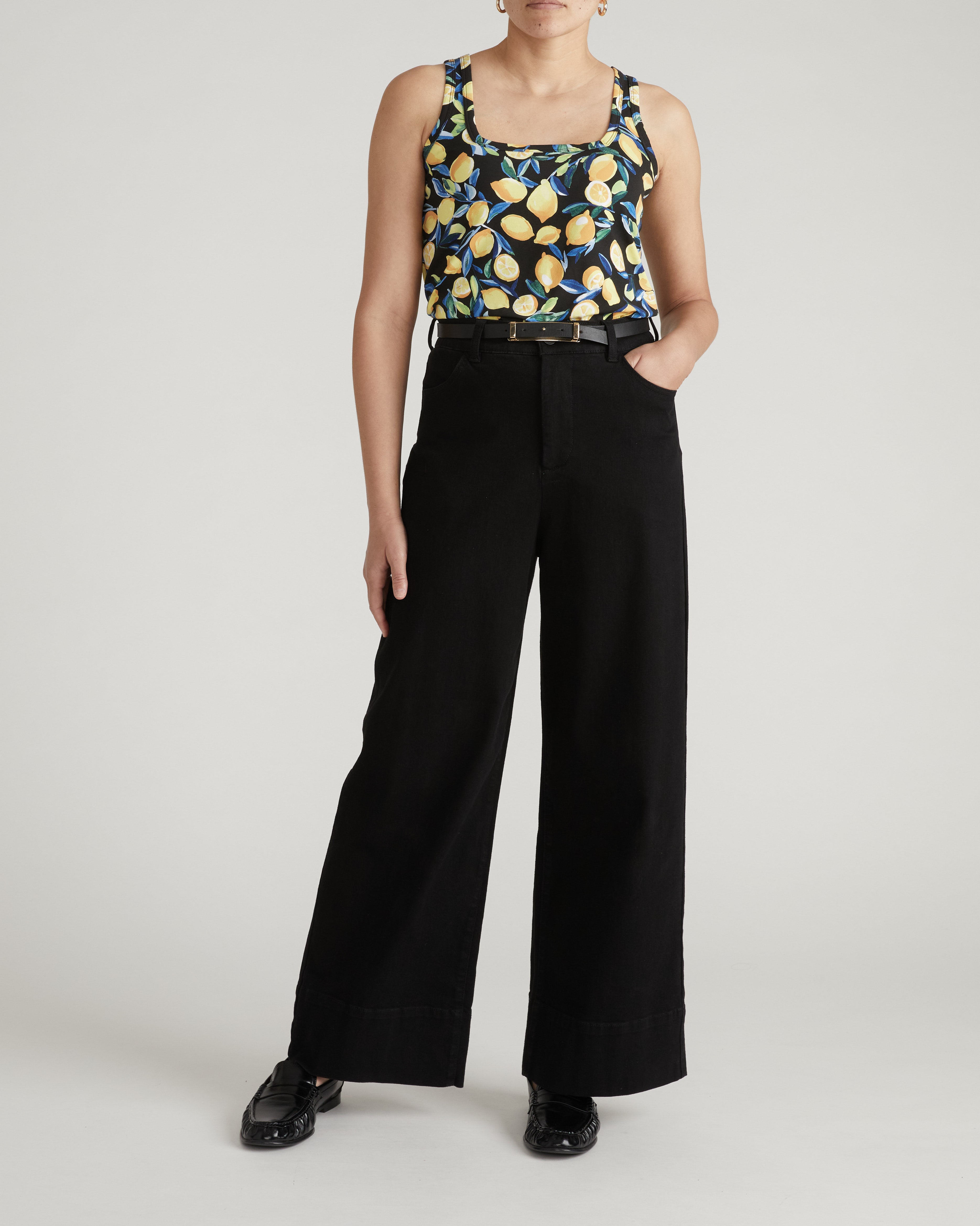 Square Neck Tank Top - Black Limoncello Print – Universal Standard