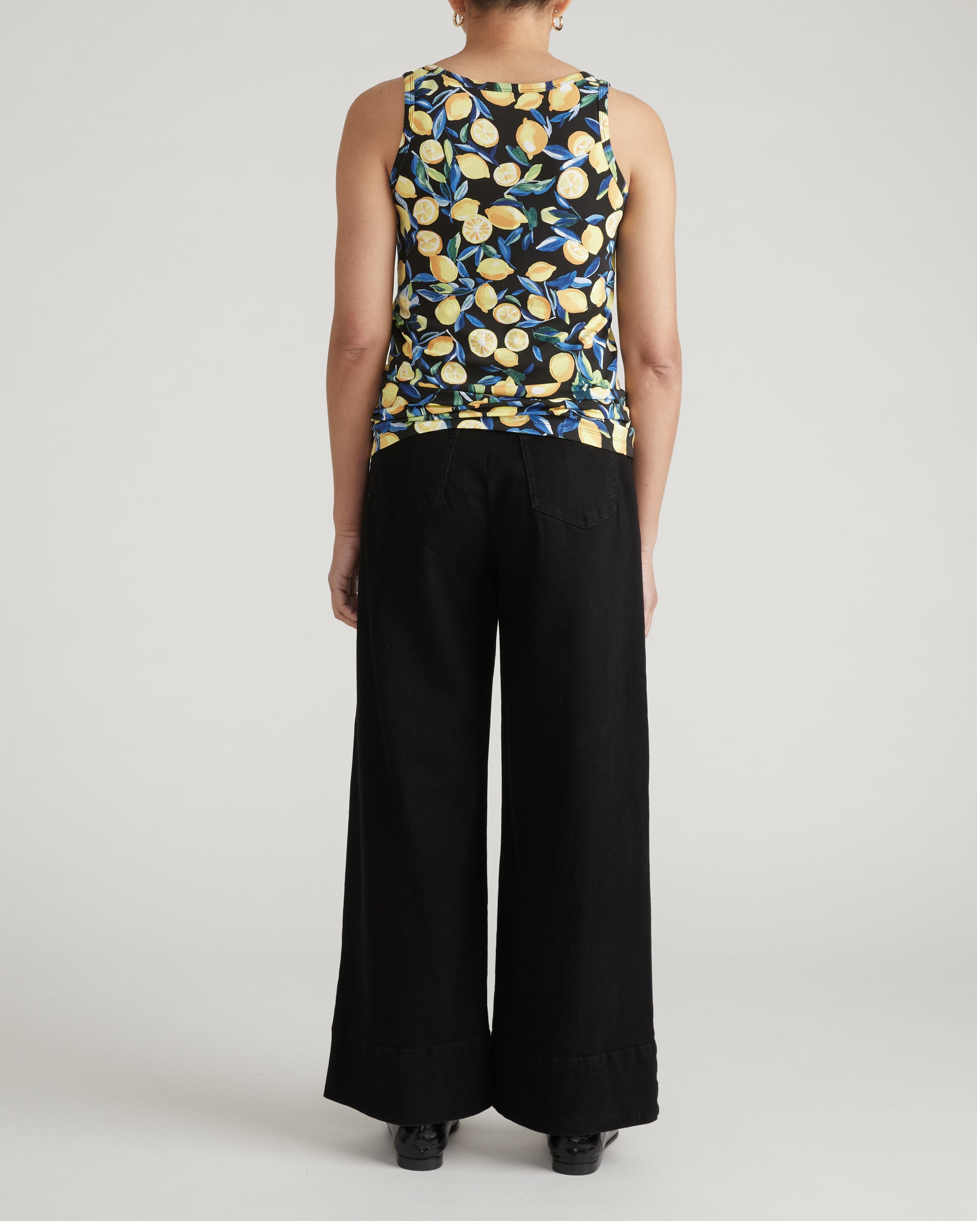 Square Neck Tank Top - Black Limoncello Print | Plus Size & Straight Size Women's Fashion | Universal Standard