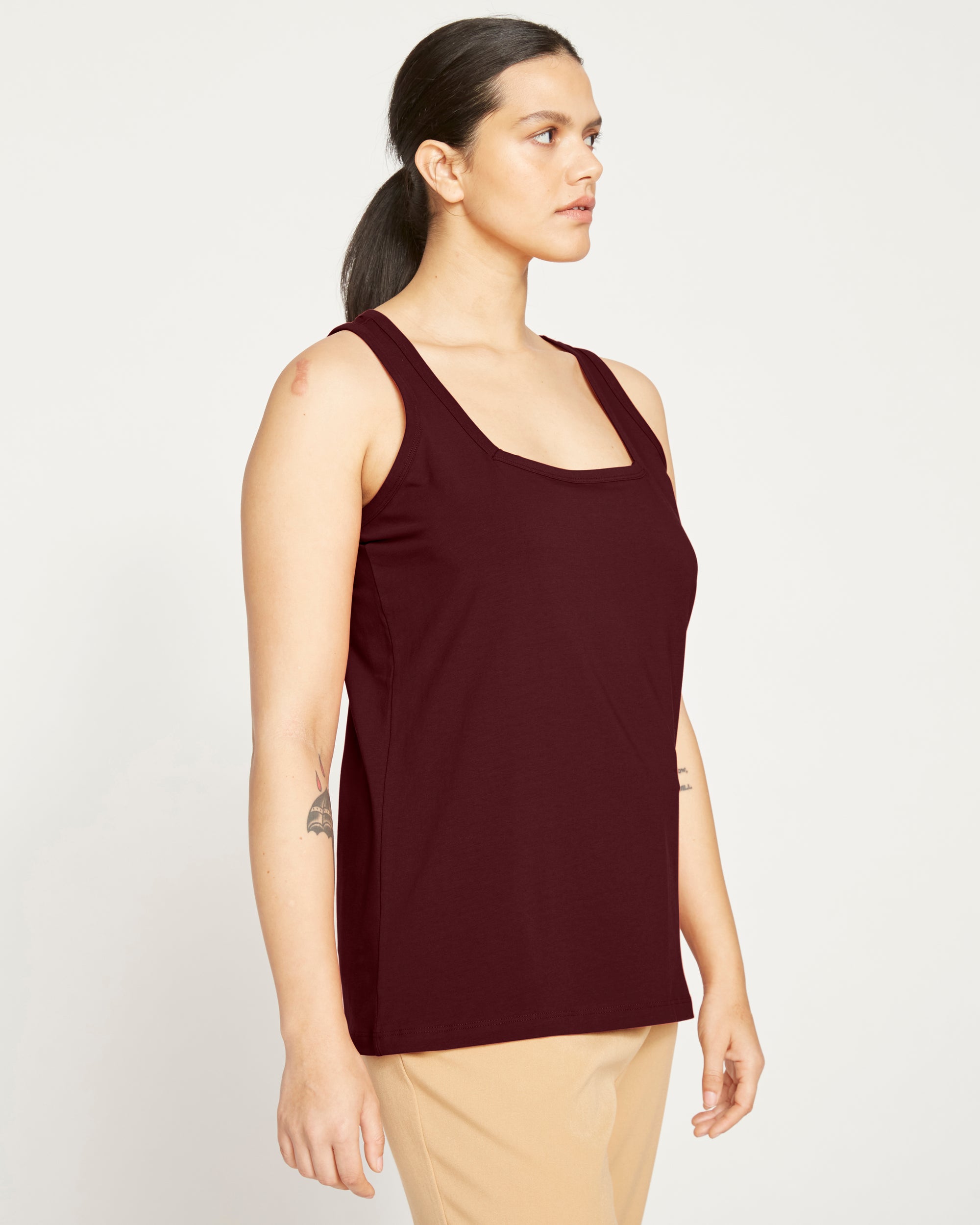 Square Neck Tank Top - Black Cherry | Plus Size & Straight Size Women's Fashion | Universal Standard