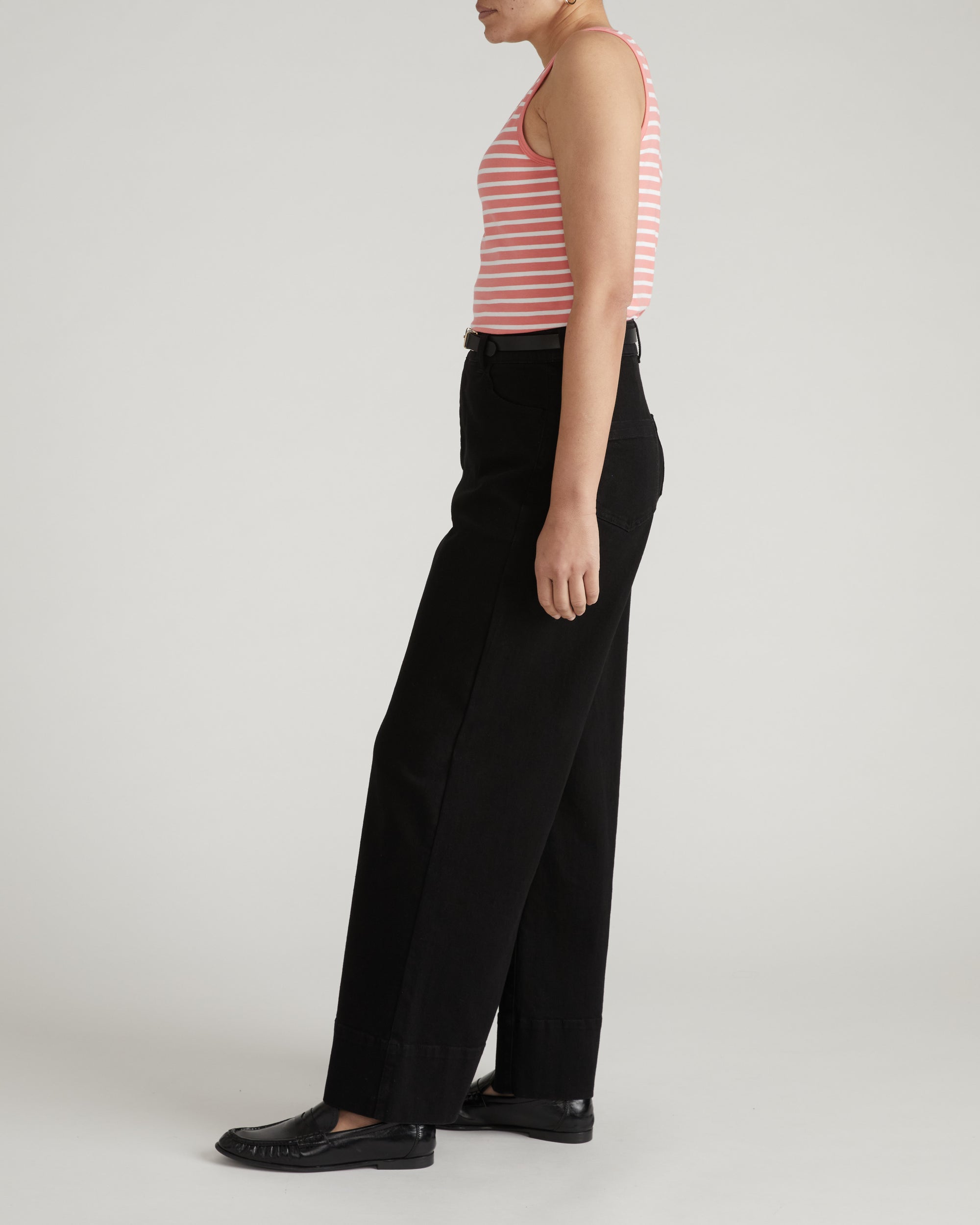 Double V Tank - Portrait Pink/White Stripe