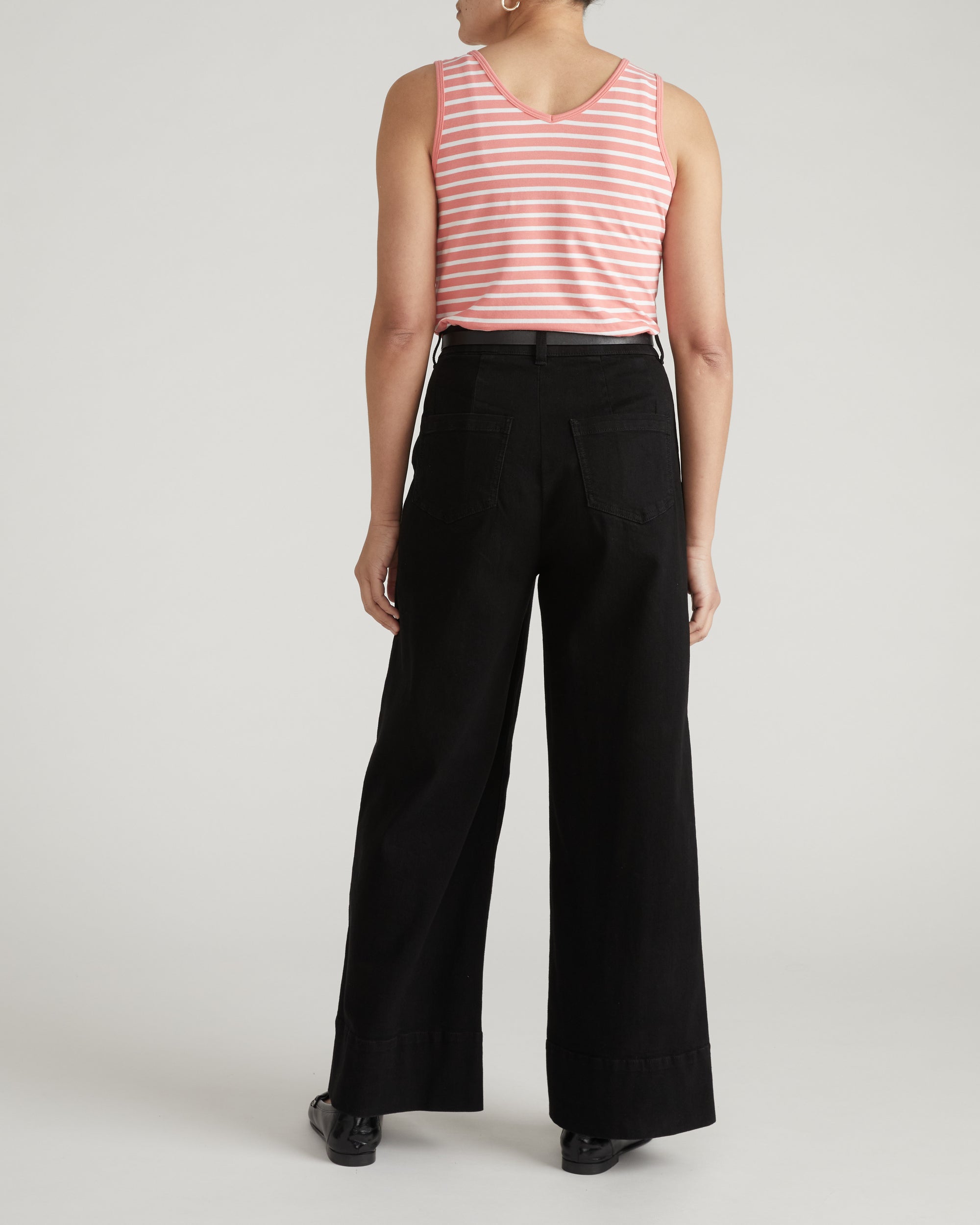 Double V Tank - Portrait Pink/White Stripe