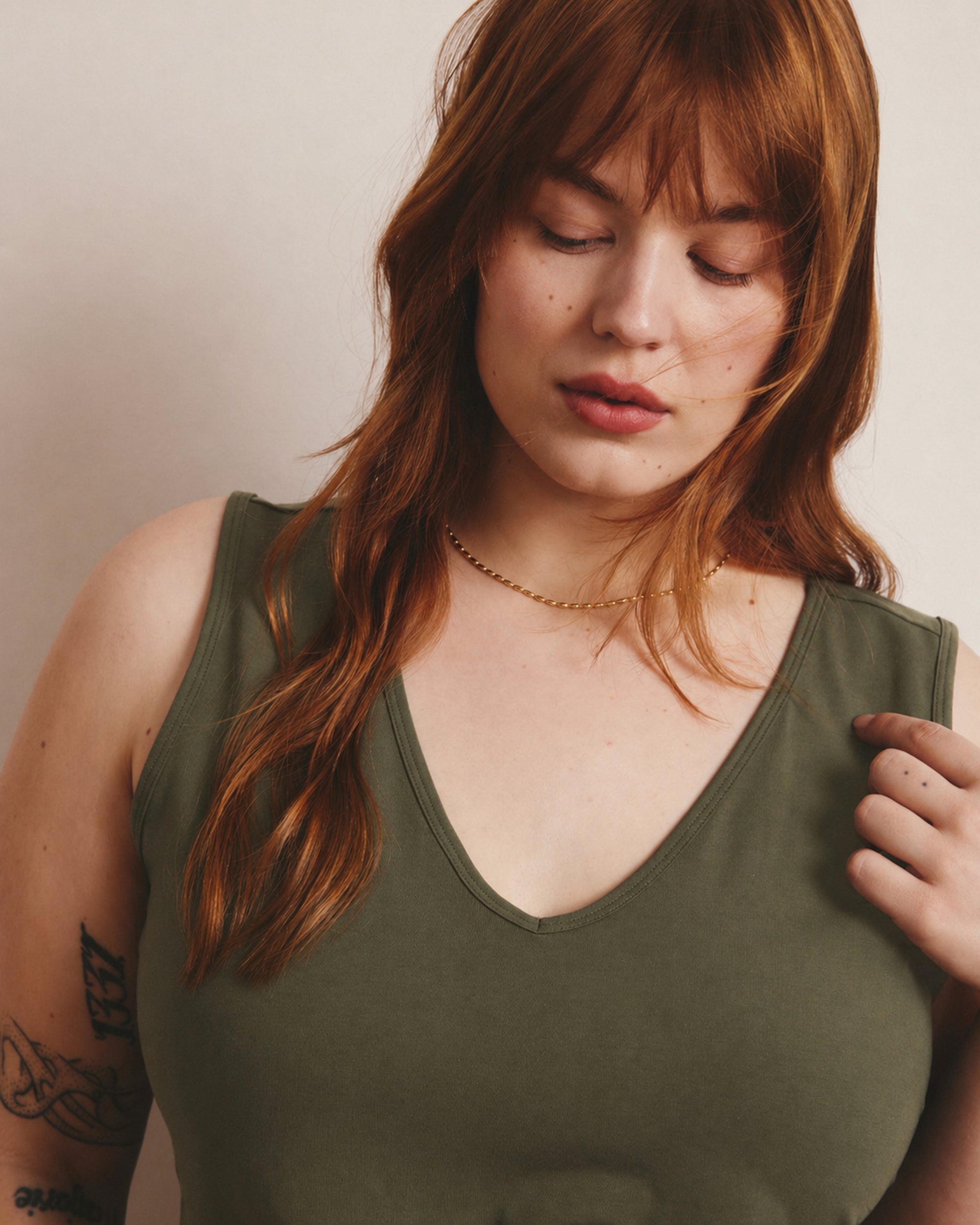 Double V Tank - Nori | Plus Size & Straight Size Women's Fashion | Universal Standard