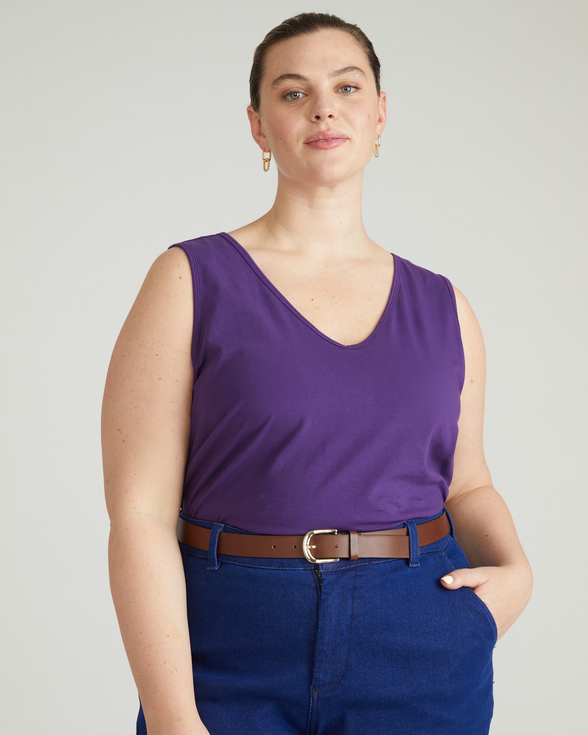 Double V Tank - Deep Purple