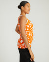 Double V Tank - Petal Palette Print in Arancia