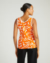 Double V Tank - Petal Palette Print in Arancia