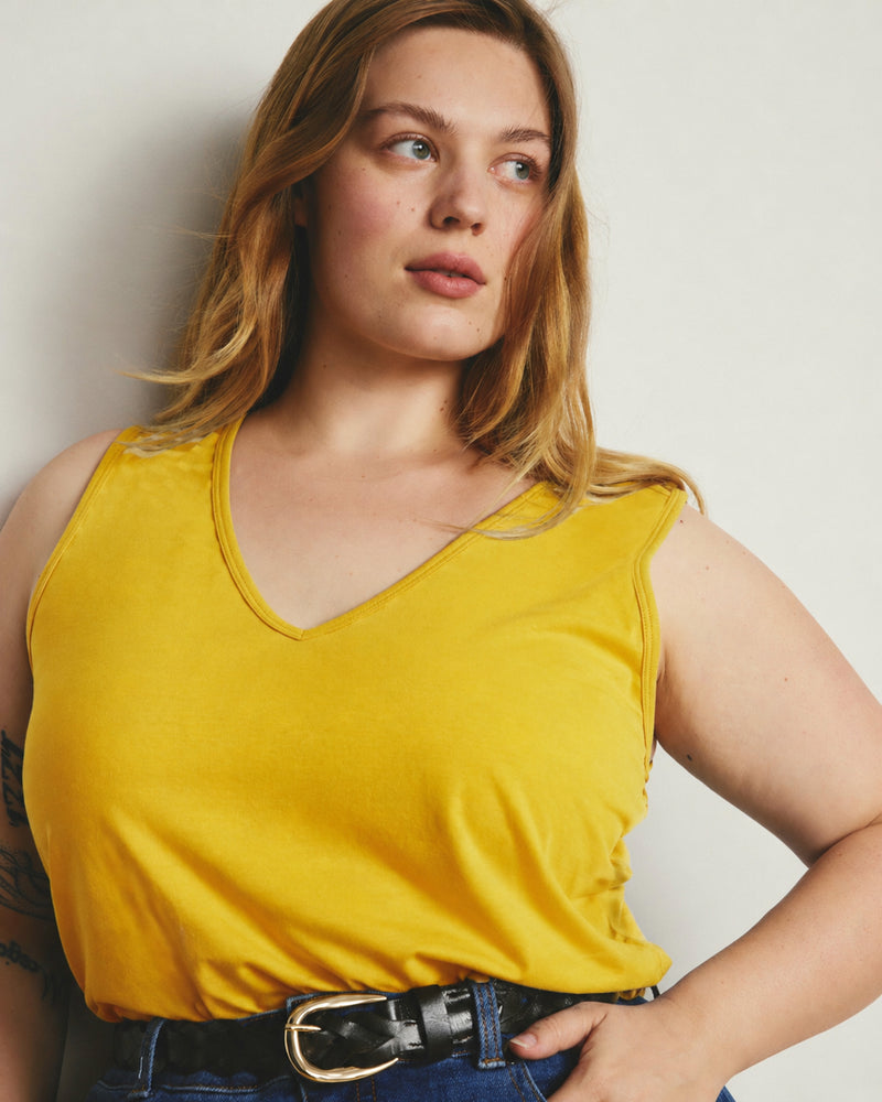 Double V Tank - Goldenrod | Plus Size & Straight Size Women's Fashion | Universal Standard