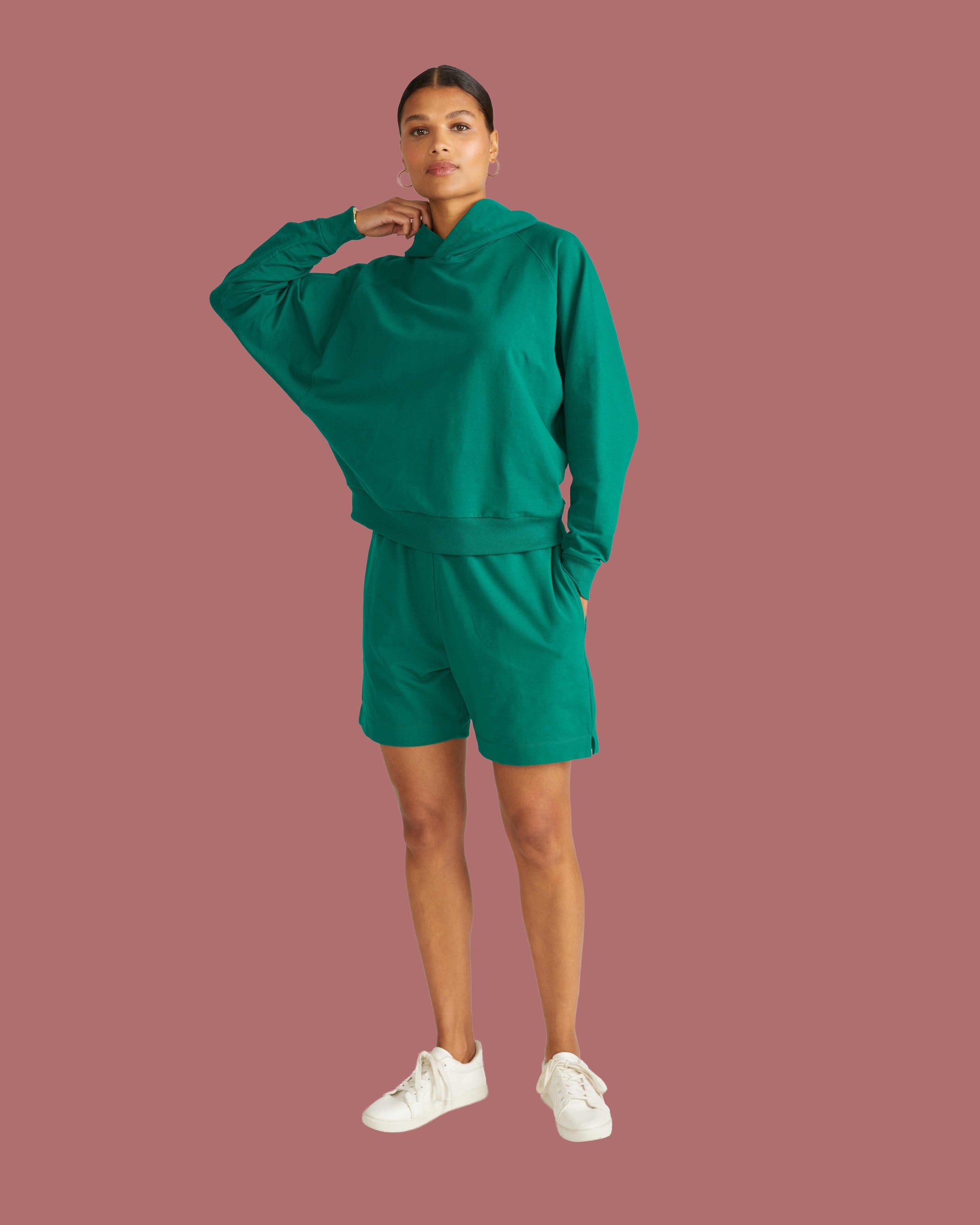 French Terry Pullover Hoodie - Aventurine
