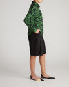 Elbe Liquid Jersey Shirt Classic Fit - Green Sgrafitto Print | Plus Size & Straight Size Women's Fashion | Universal Standard