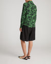 Elbe Liquid Jersey Shirt Classic Fit - Green Sgrafitto Print | Plus Size & Straight Size Women's Fashion | Universal Standard