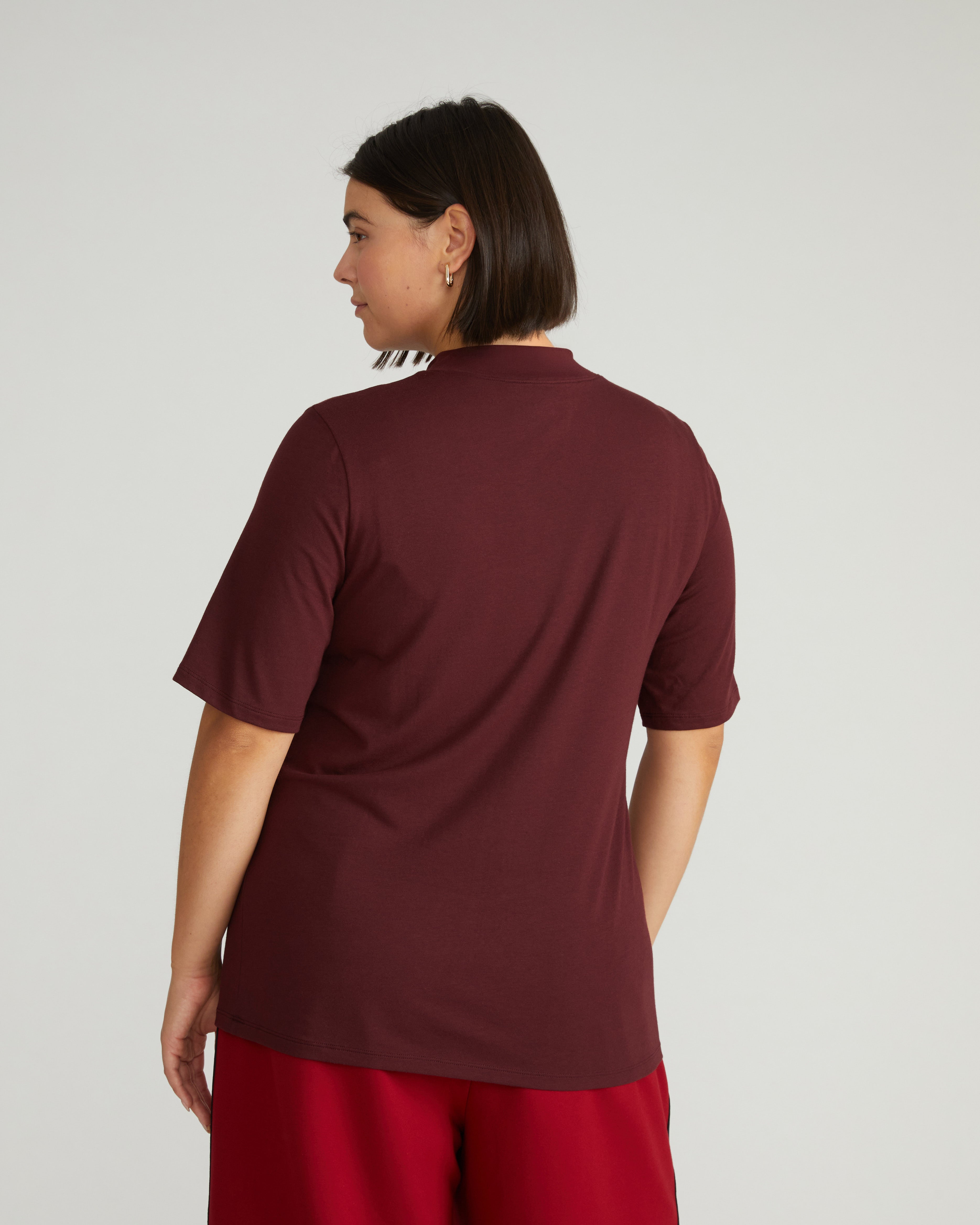Modern Mock Neck Tee - Black Cherry – Universal Standard