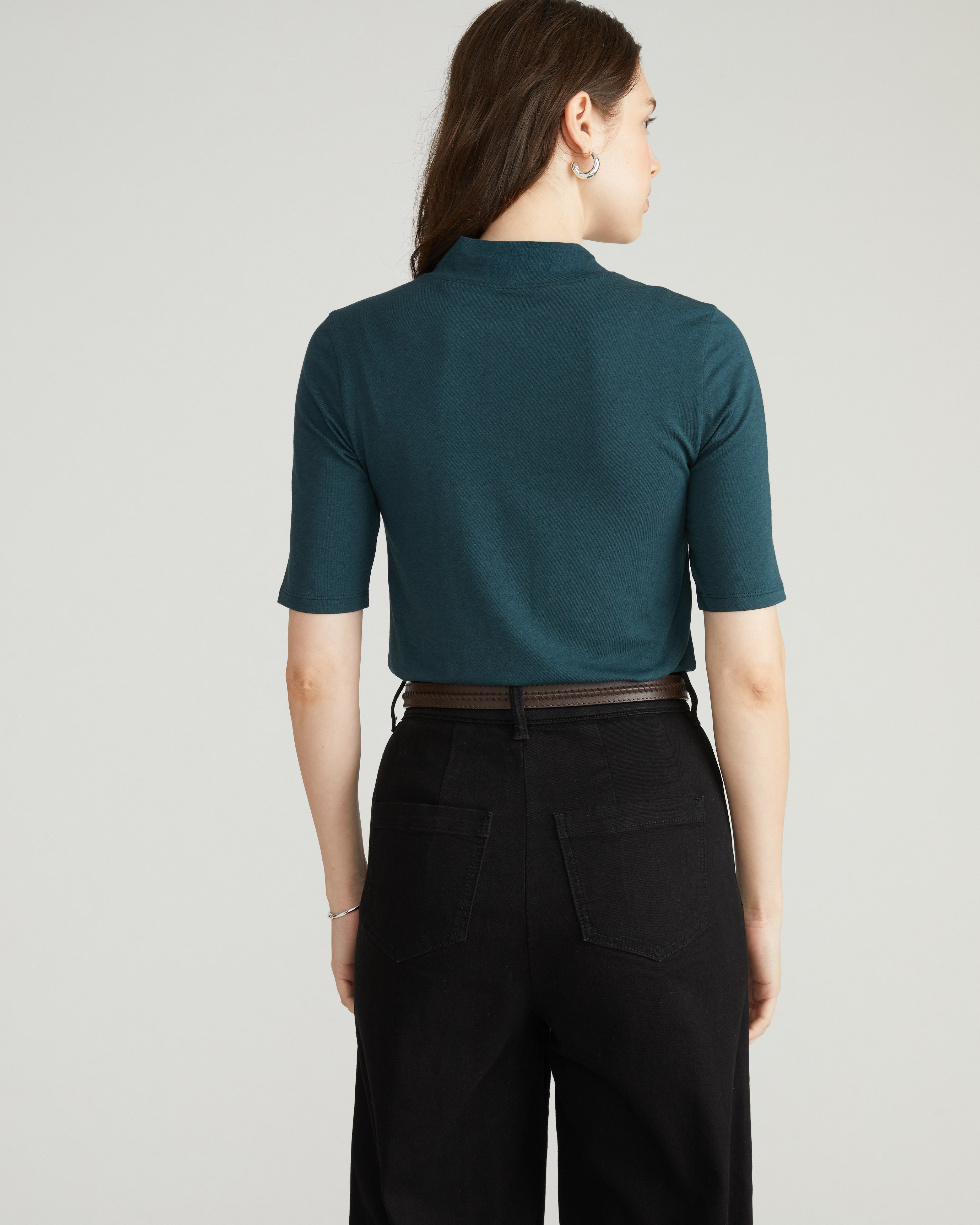 Modern Mock Neck Tee - Deep Sea – Universal Standard