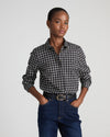 Elbe Stretch Poplin Shirt Classic Fit - Black Windowpane Check | Plus Size & Straight Size Women's Fashion | Universal Standard