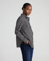 Elbe Stretch Poplin Shirt Classic Fit - Black Windowpane Check | Plus Size & Straight Size Women's Fashion | Universal Standard