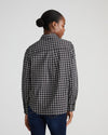Elbe Stretch Poplin Shirt Classic Fit - Black Windowpane Check | Plus Size & Straight Size Women's Fashion | Universal Standard