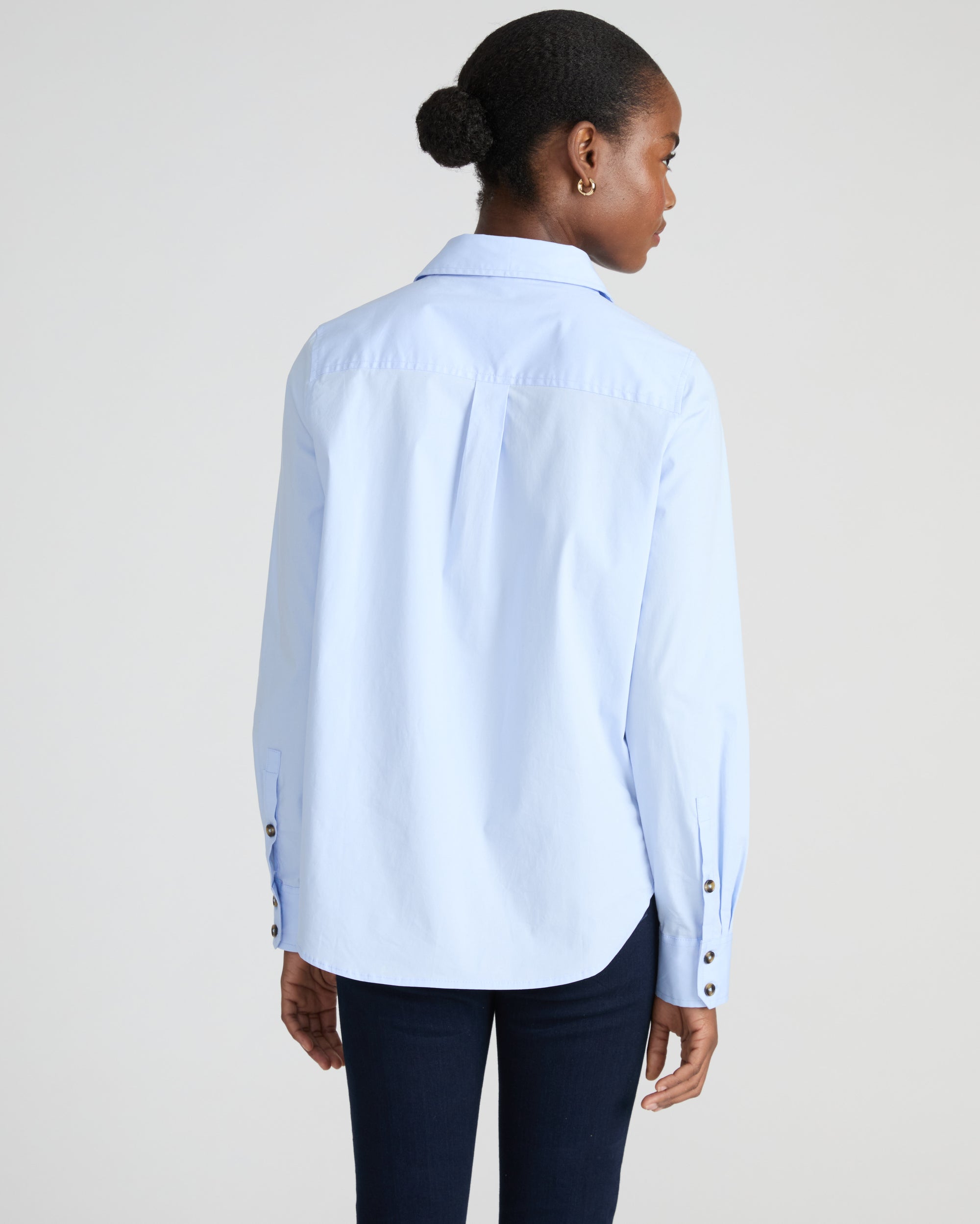 Elbe Stretch Poplin Shirt Classic Fit - Serene Blue | Plus Size & Straight Size Women's Fashion | Universal Standard