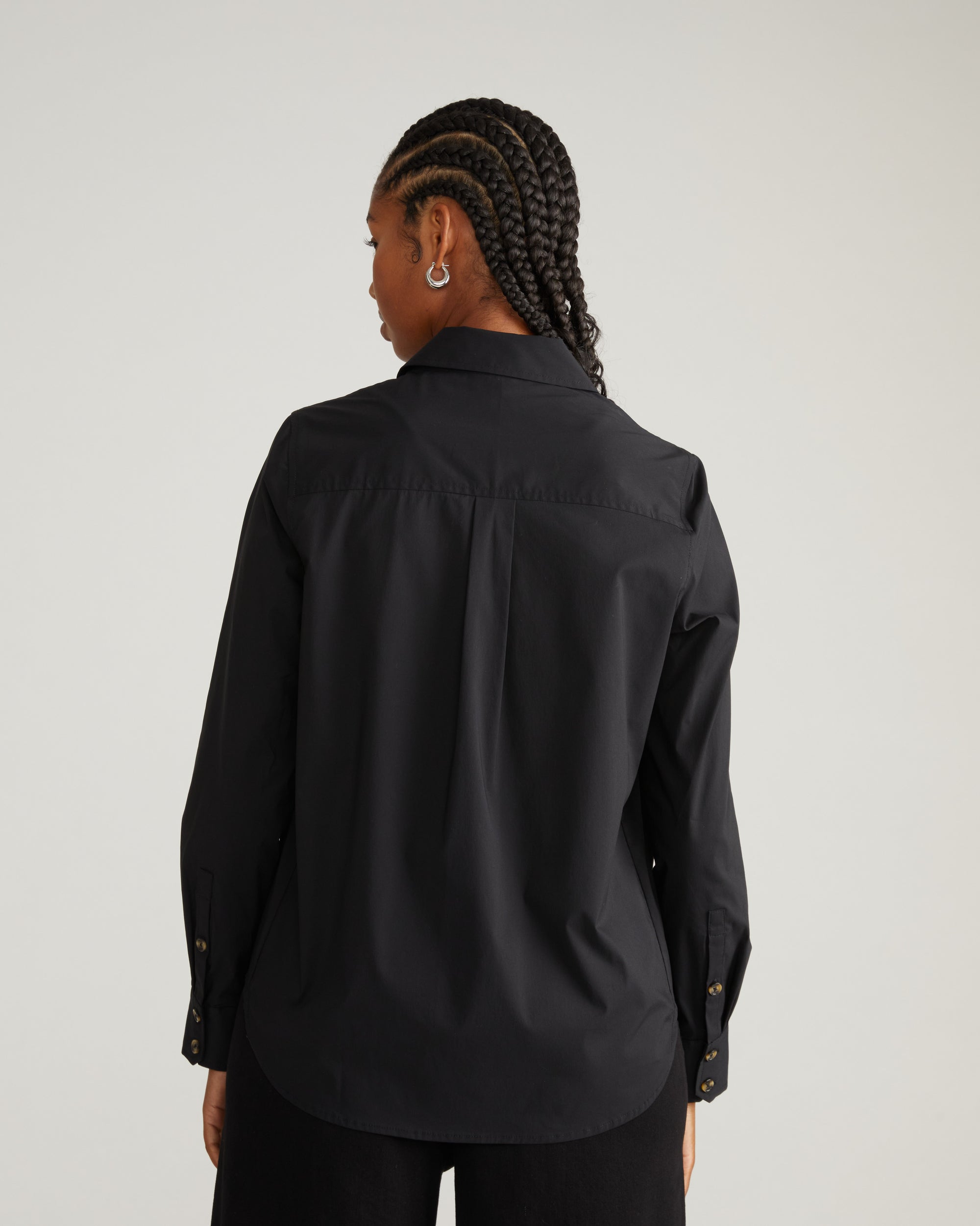 Elbe Stretch Poplin Shirt Classic Fit - Black Universal Standard Elbe Stretch Poplin Shirt Classic Fit - Black Universal Standard