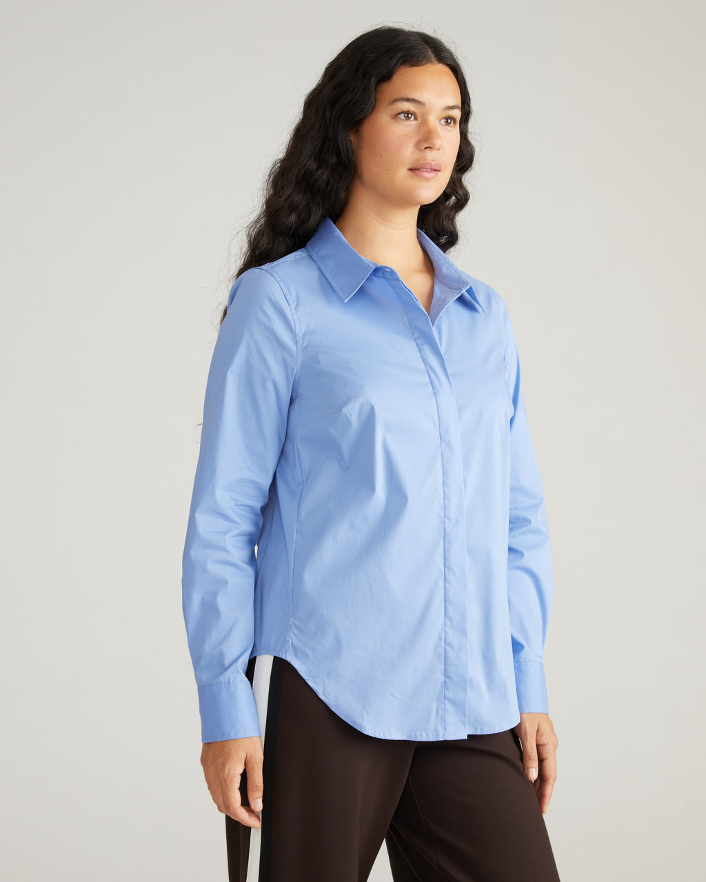 poplin dress shirt Universal Standard Plus Size Elbe Stretch Poplin Shirt Classic Fit
