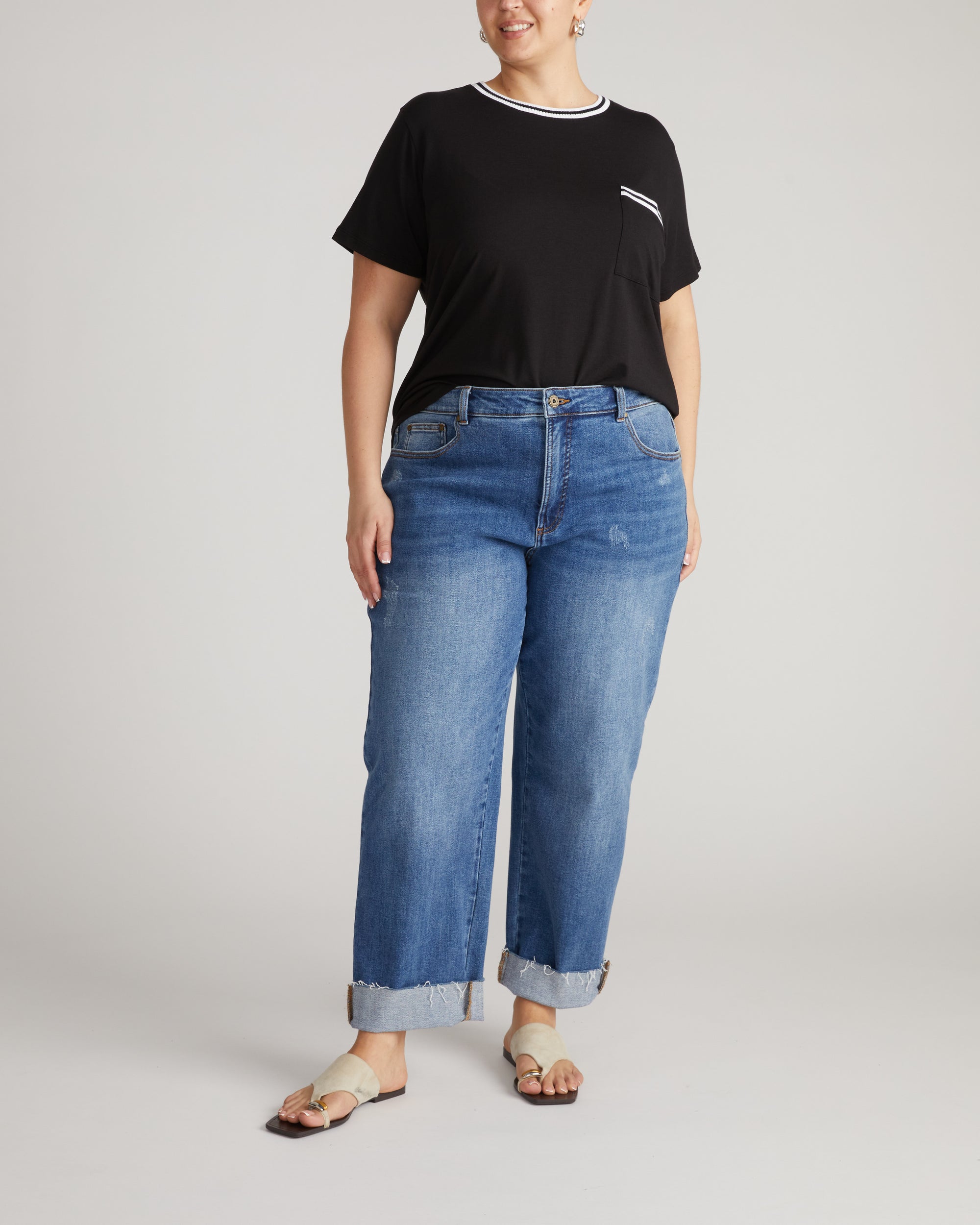 Garcon Tee - Black/White Trim | Plus Size & Straight Size Women's Fashion | Universal Standard