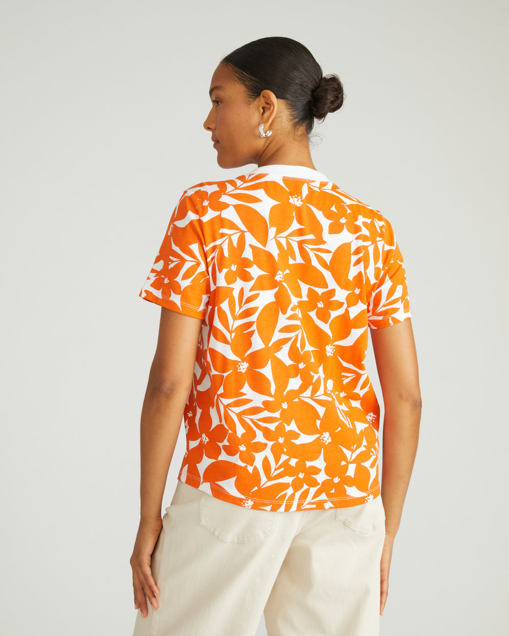 Garcon Tee - Petal Palette Print in Arancia