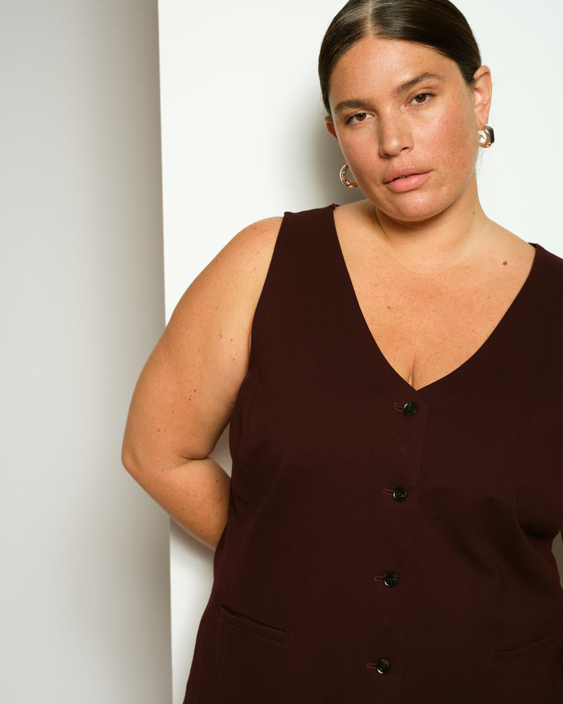 The Tailored Ponte Vest - Black Cherry | Plus Size & Straight Size Women's Fashion | Universal Standard