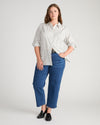 The Artist Oversized Poplin Shirt - White Windowpane Check | Plus Size & Straight Size Women's Fashion | Universal Standard
