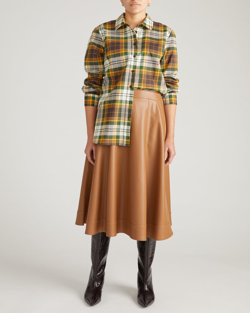 The Artist Poplin Shirt - Brown Plaid