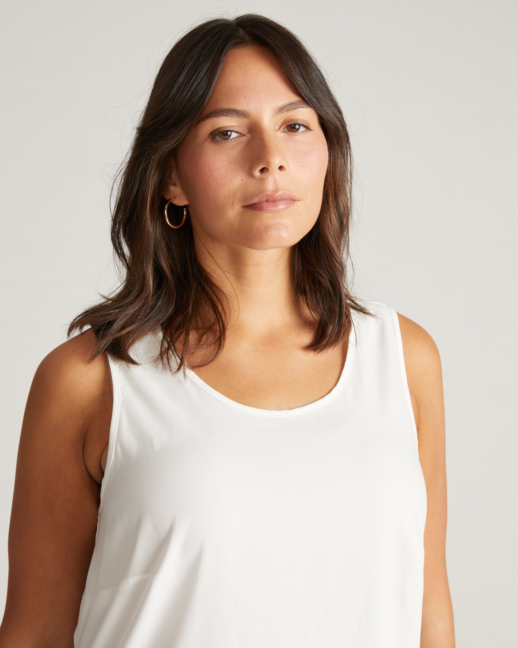 Cooling Stretch Cupro Tank - Cream