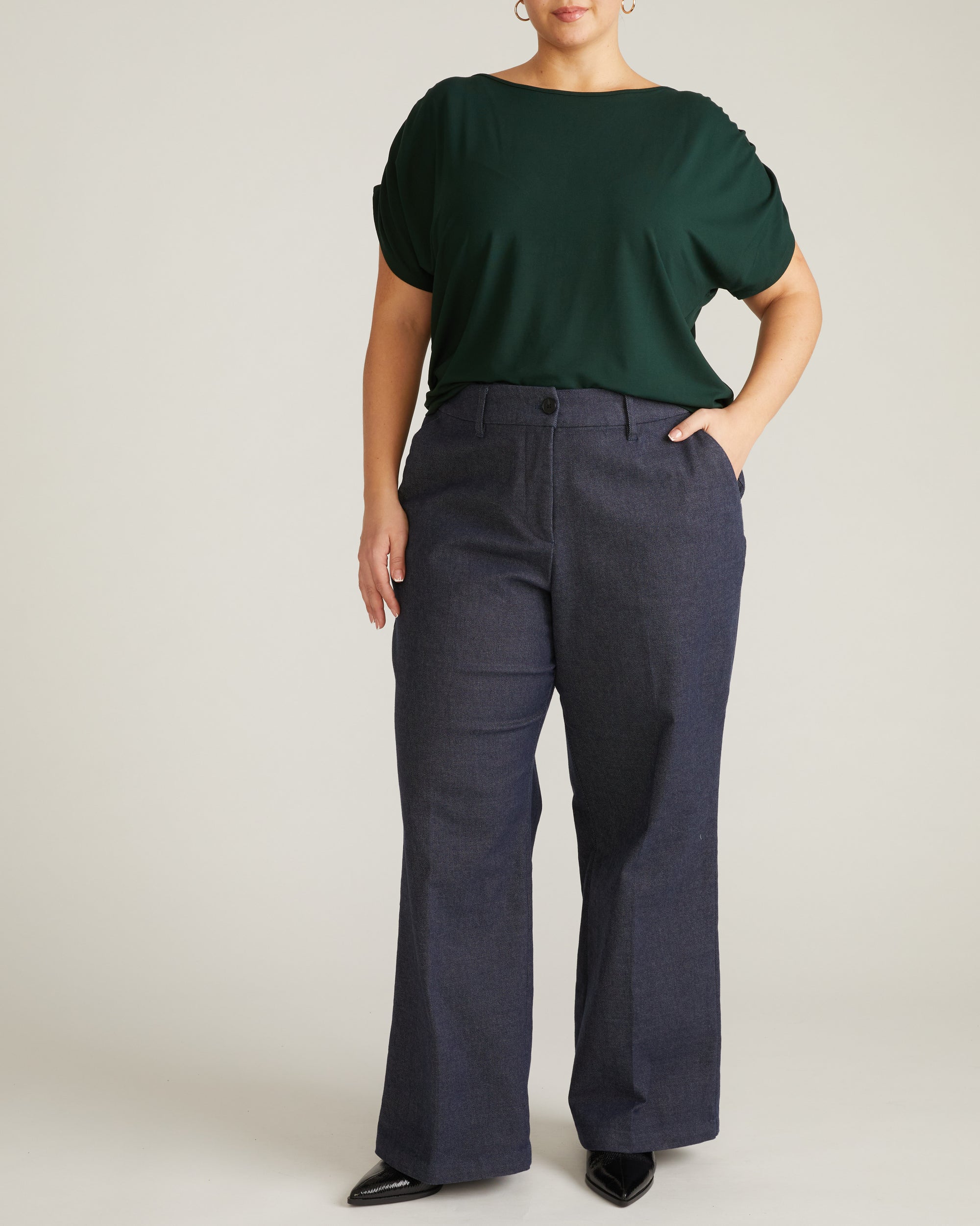 Helena Divine Jersey Gathered Tee - Forest Green | Plus Size & Straight Size Women's Fashion | Universal Standard