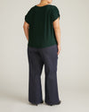 Helena Divine Jersey Gathered Tee - Forest Green | Plus Size & Straight Size Women's Fashion | Universal Standard