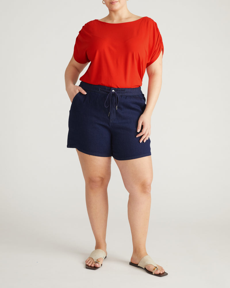 Helena Divine Jersey Gathered Tee - Shoreline Sunset | Plus Size & Straight Size Women's Fashion | Universal Standard