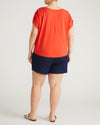 Helena Divine Jersey Gathered Tee - Shoreline Sunset | Plus Size & Straight Size Women's Fashion | Universal Standard