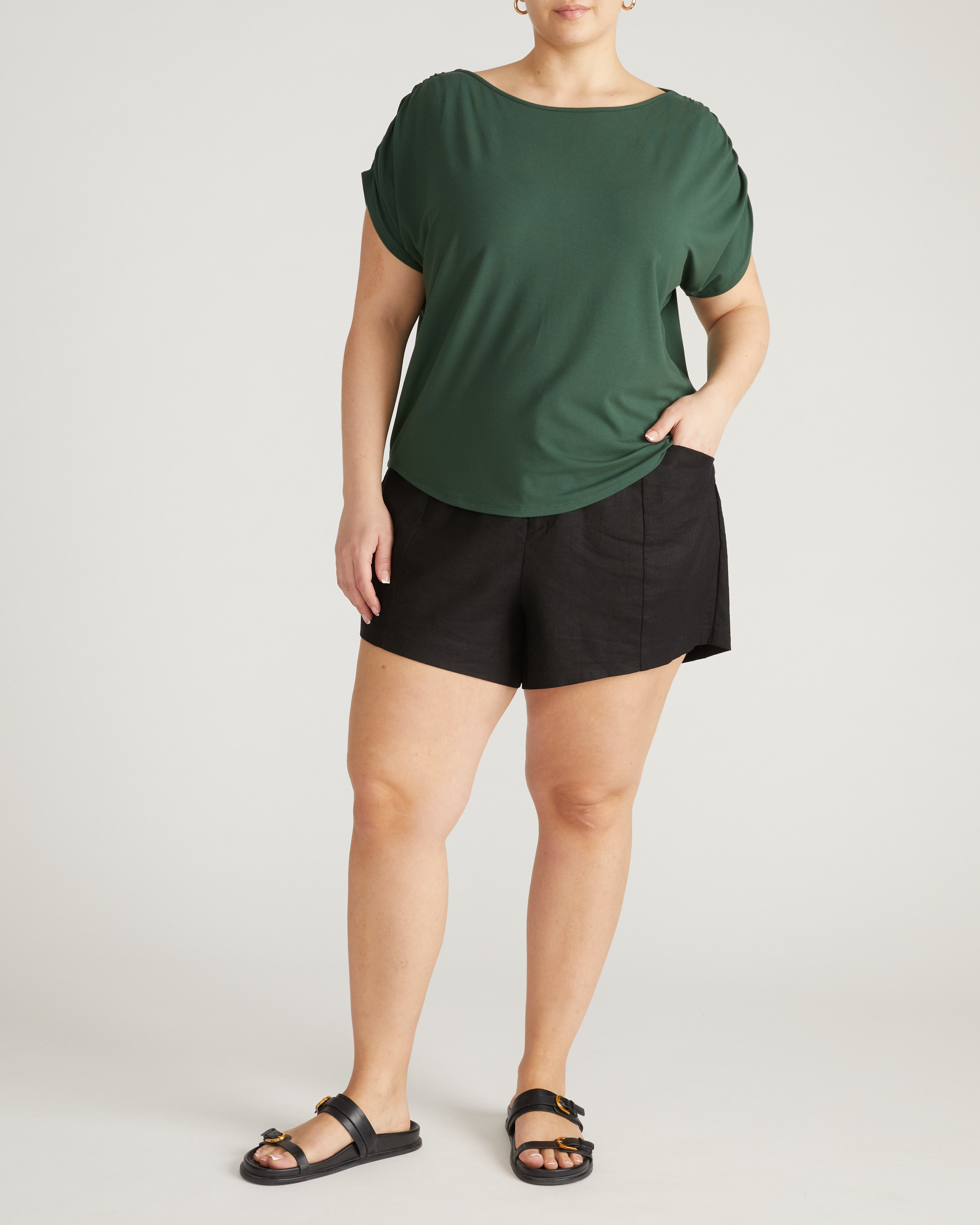 Helena Divine Jersey Gathered Tee - Conifer – Universal Standard