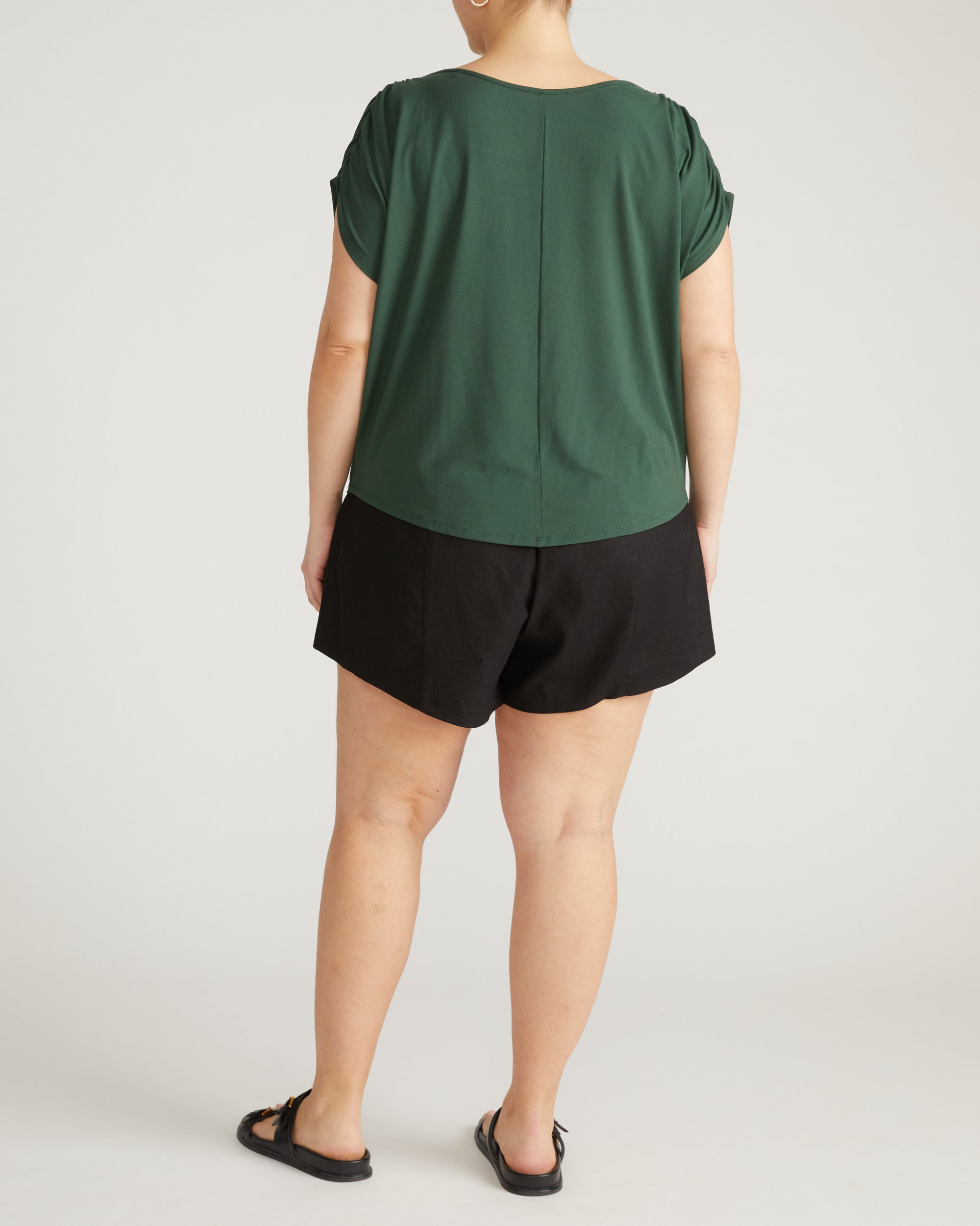 Helena Divine Jersey Gathered Tee - Conifer