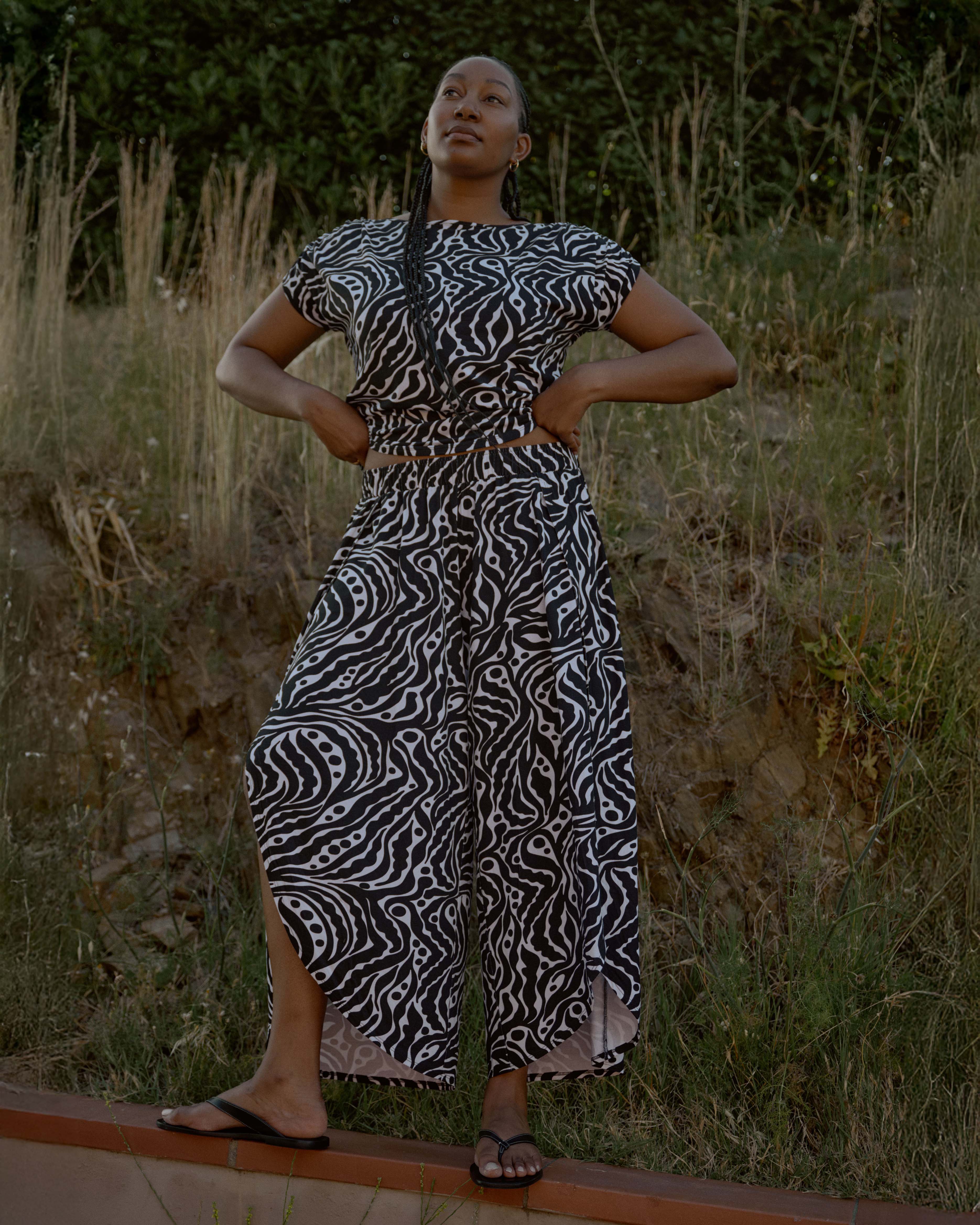 Rey Divine Jersey Pull-On Pants - Black Bosco Print | Plus Size & Straight Size Women's Fashion | Universal Standard