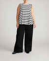 Heatwave Divine Jersey Flared Tank - Black/White Stripe | Plus Size & Straight Size Women's Fashion | Universal Standard