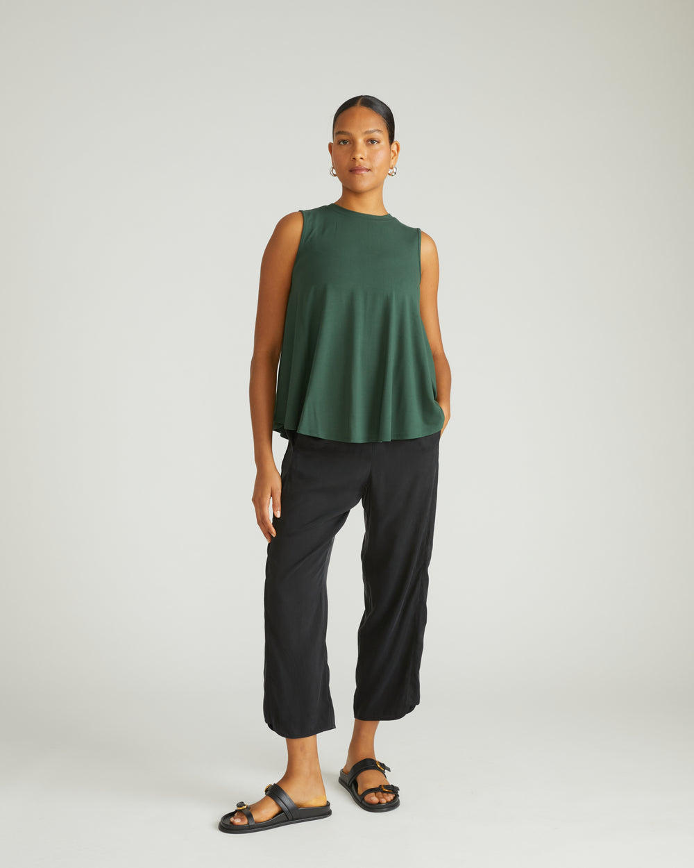 Cooling Stretch Cupro Pants - Black