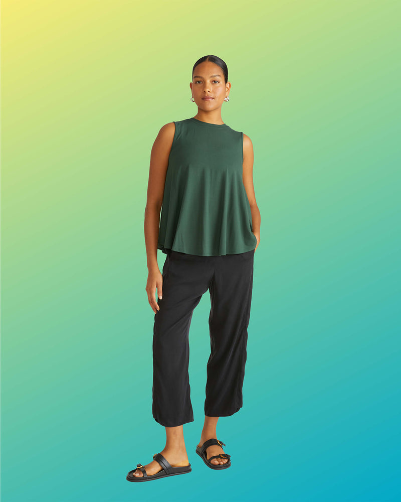 Heatwave Divine Jersey Flared Tank - Conifer | Plus Size & Straight Size Women's Fashion | Universal Standard
